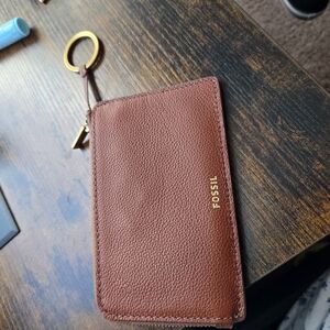 Fossil Brown Leather Wristlet